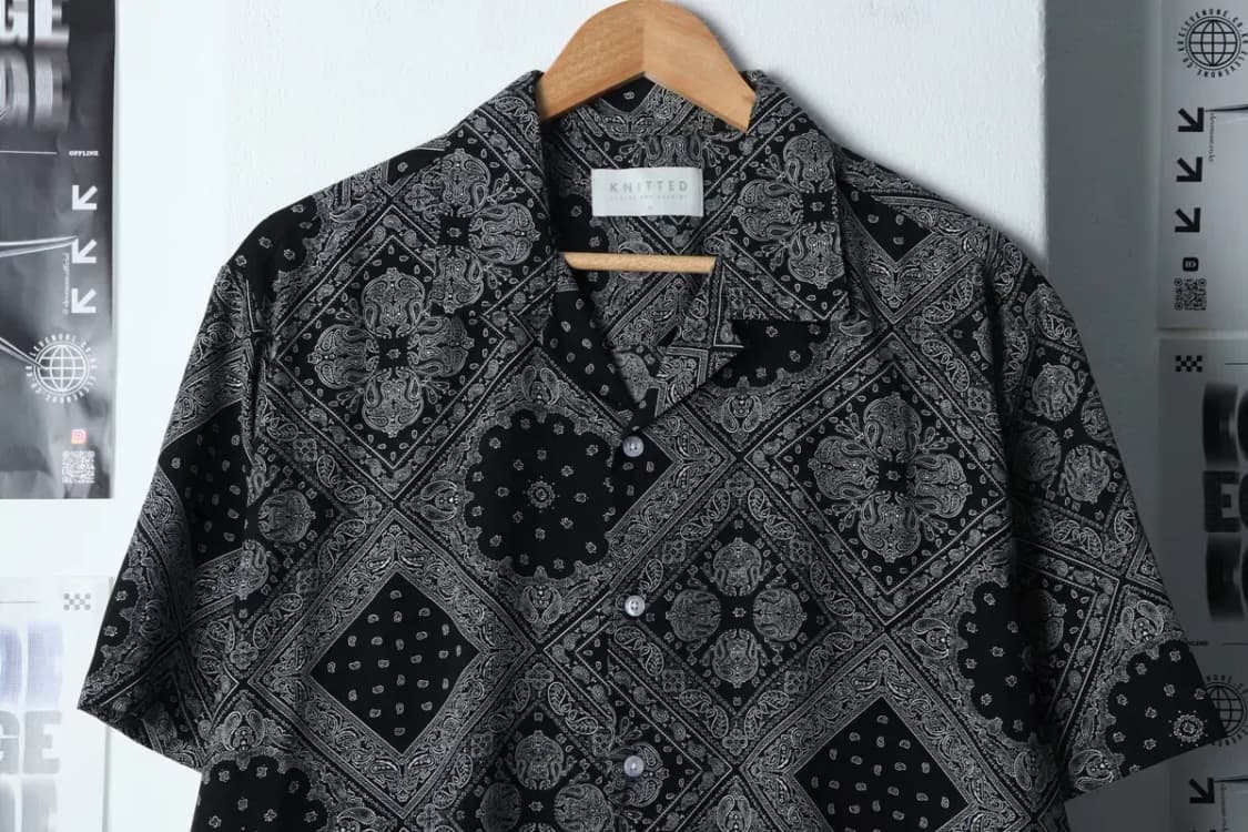 (M-XL) 브랜드빈티지 반팔셔츠 남방 페이즐리 블랙-13867 상품이미지3