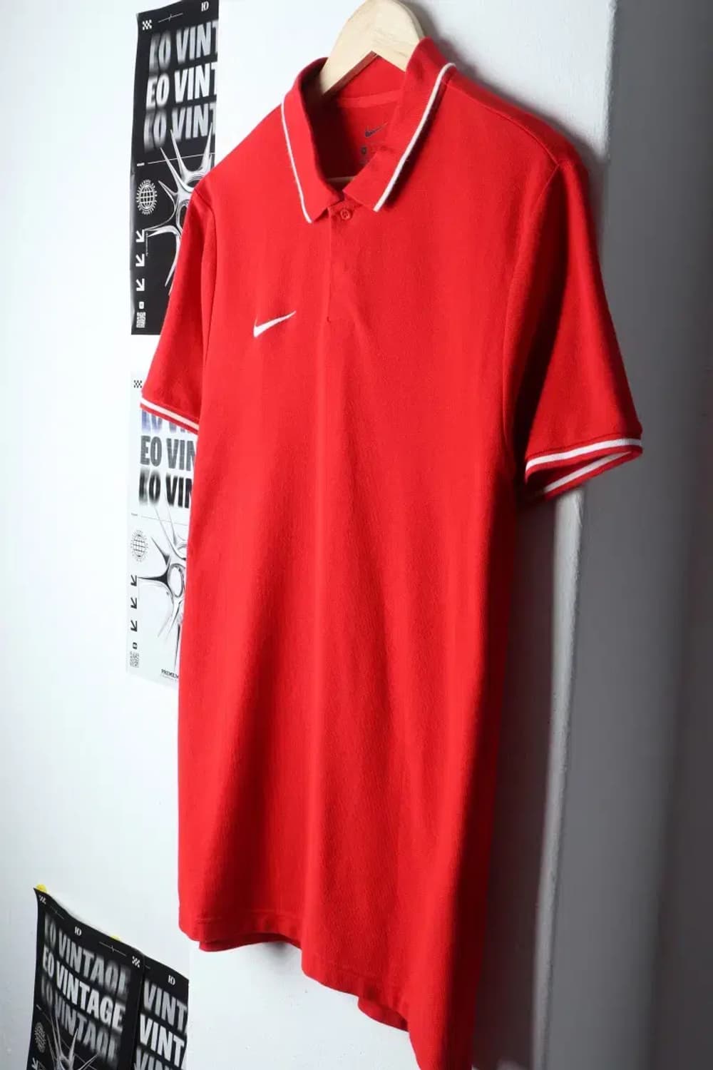 (M) 나이키 반팔 카라 티셔츠 레드 올드스쿨-13948 상품이미지1