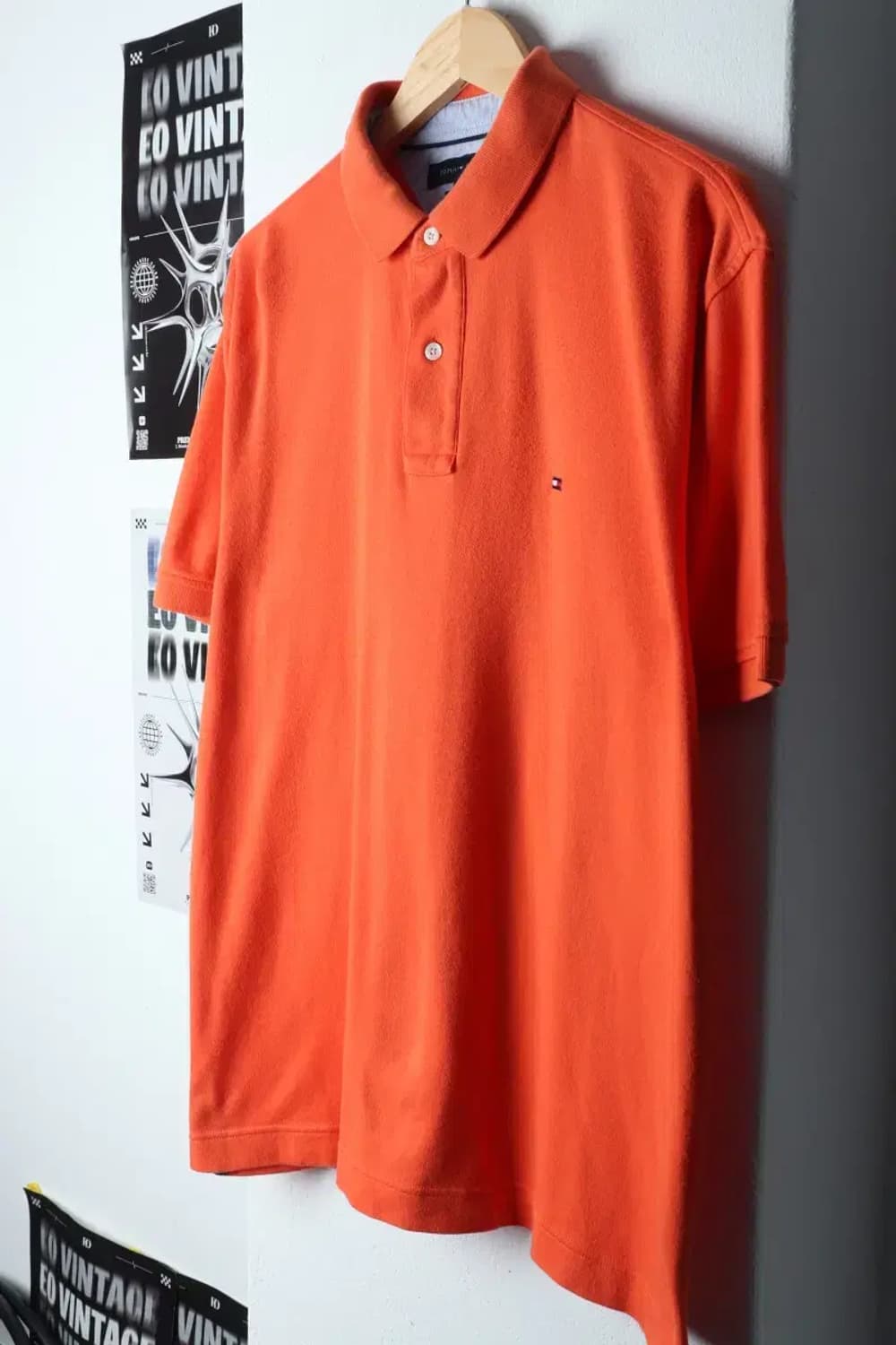 (L-XL) 타미힐피거 반팔 카라 티셔츠 오렌지 올드스쿨-13910 상품이미지1