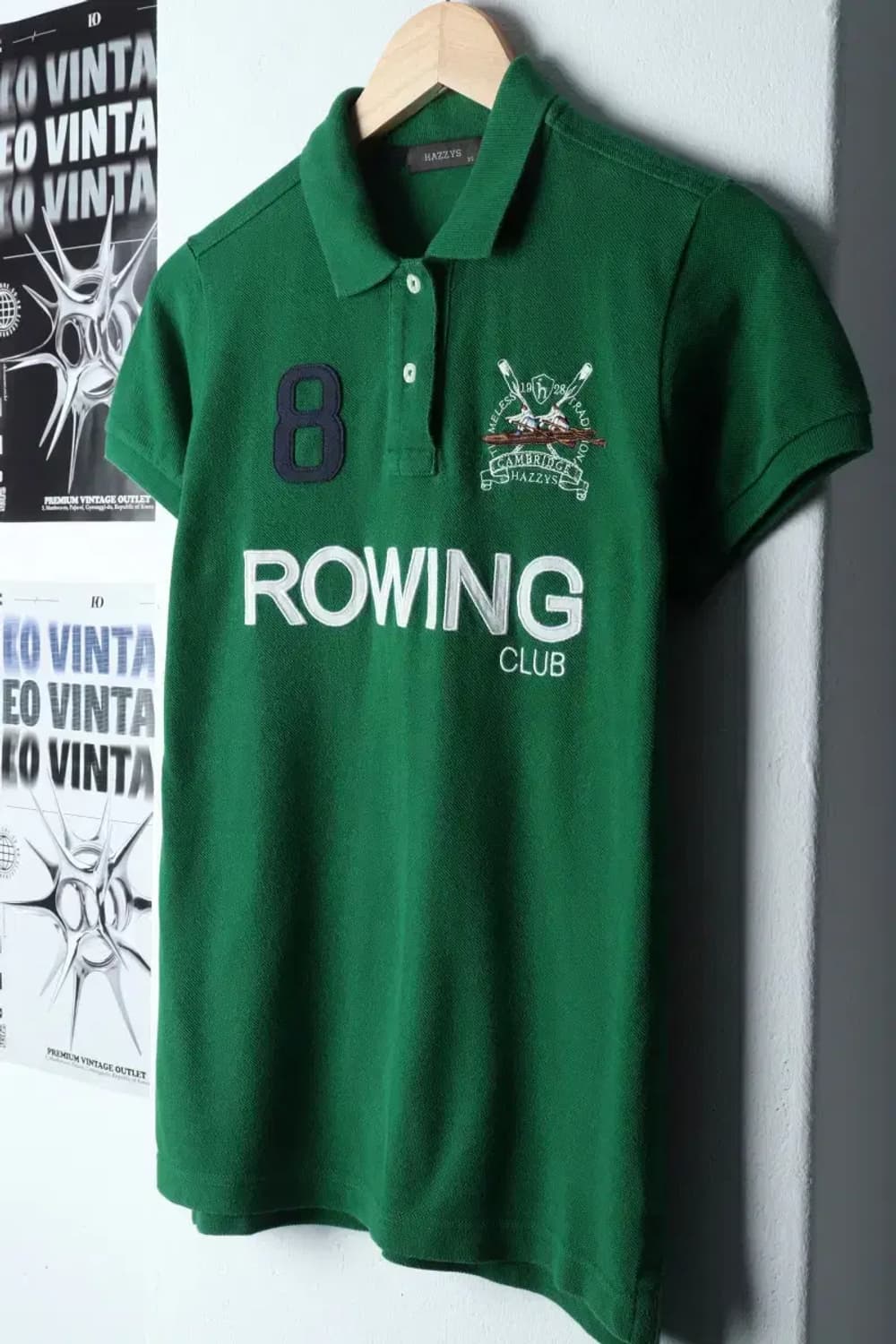 W(S) 헤지스 반팔 카라 티셔츠 그린 럭비 한정-13914 상품이미지1