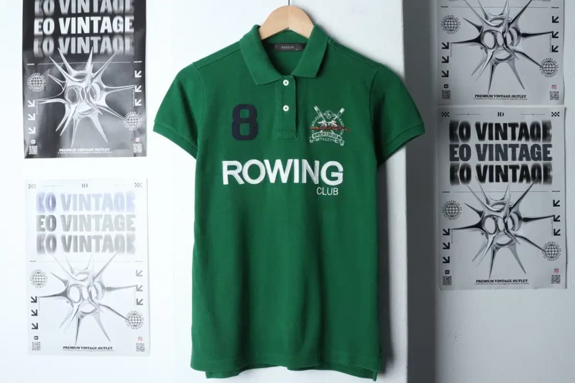 W(S) 헤지스 반팔 카라 티셔츠 그린 럭비 한정-13914 상품이미지2