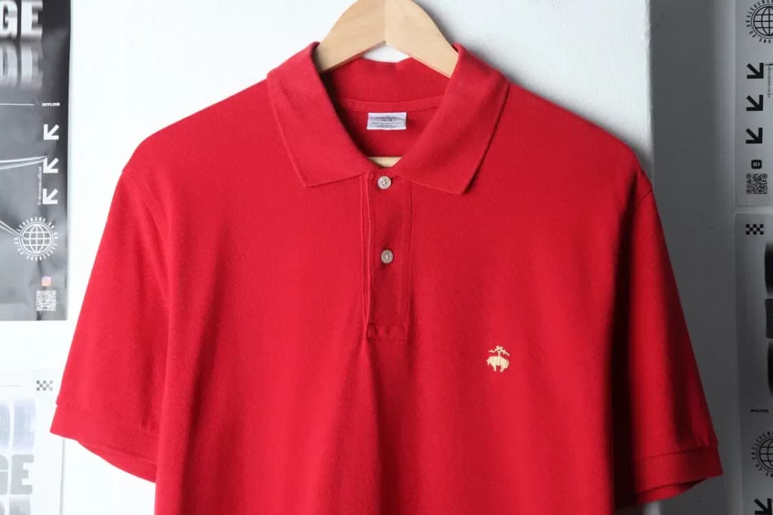 (L-XL) 브룩스브라더스 반팔 카라 티셔츠 레드 올드스쿨-13934 상품이미지3