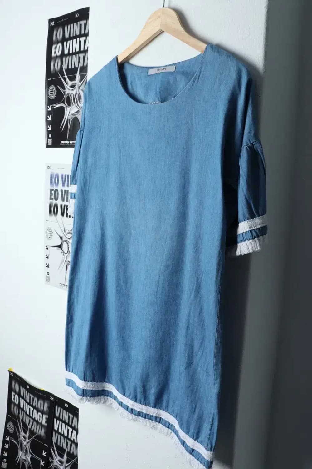 W(S) 브랜드빈티지 반팔 티셔츠 온앤온 연블루 원피스-13A29 상품이미지1