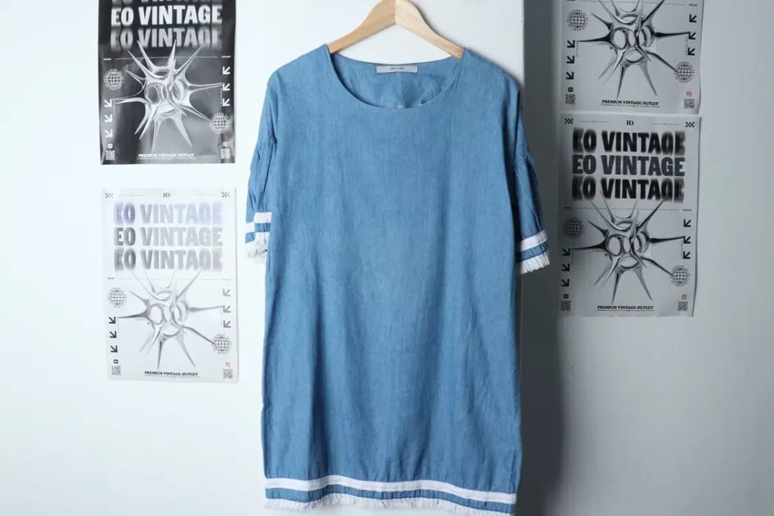 W(S) 브랜드빈티지 반팔 티셔츠 온앤온 연블루 원피스-13A29 상품이미지2