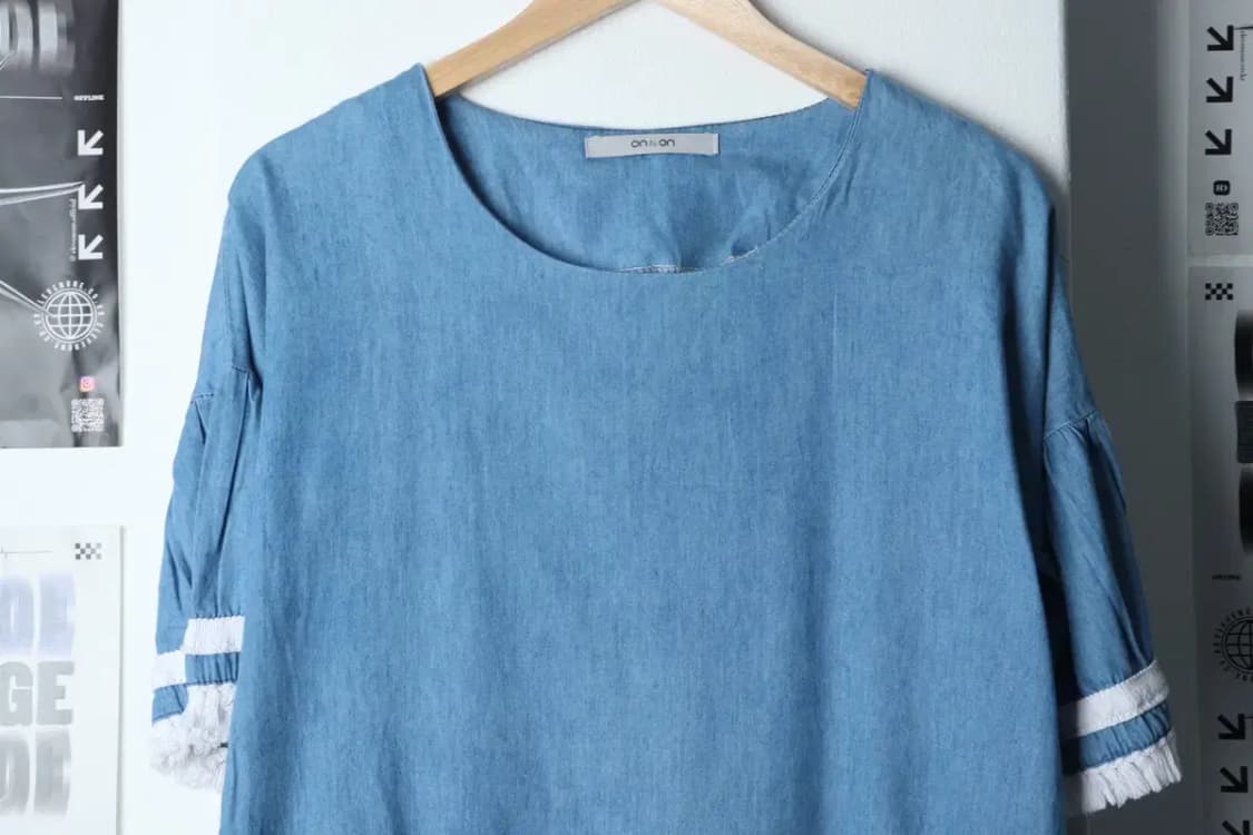 W(S) 브랜드빈티지 반팔 티셔츠 온앤온 연블루 원피스-13A29 상품이미지3