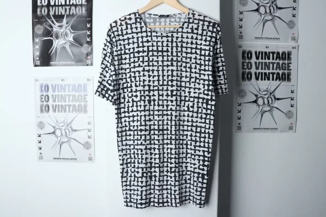 (XS) 브랜드빈티지 반팔 티셔츠 마리메꼬 패턴 원피스-13A30 상품이미지2