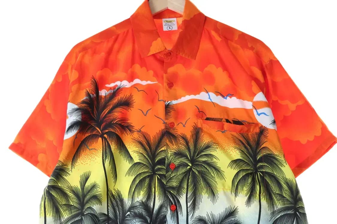 (L-2XL) 브랜드빈티지 반팔셔츠 남방 배경 하와이안-13AB7 상품이미지2