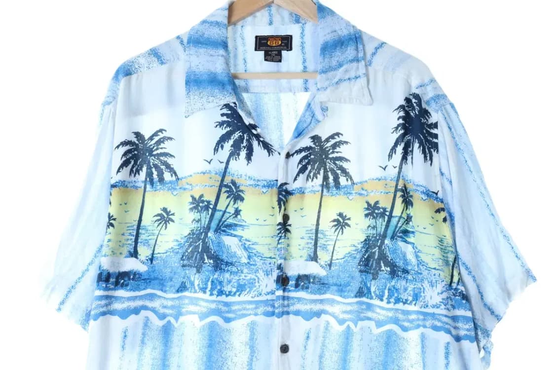 (XL-3XL) 브랜드빈티지 반팔셔츠 남방 블루 하와이안 빅사-13ABD 상품이미지2