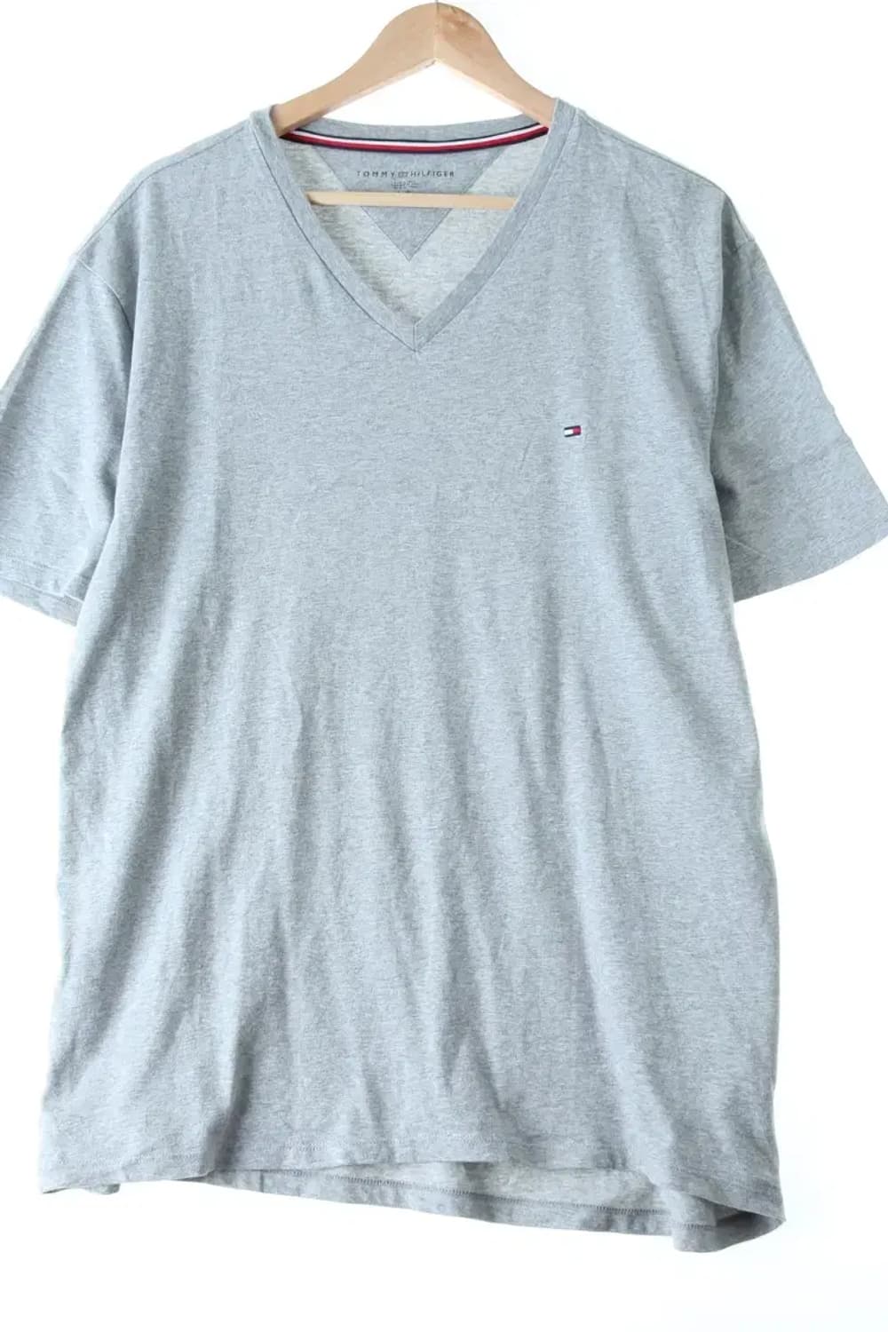 (L-XL) 타미힐피거 반팔 티셔츠 그레이 무지-13B03 상품이미지1