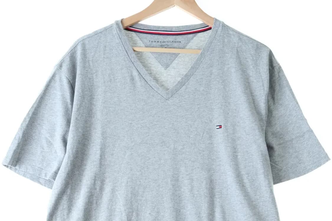 (L-XL) 타미힐피거 반팔 티셔츠 그레이 무지-13B03 상품이미지2