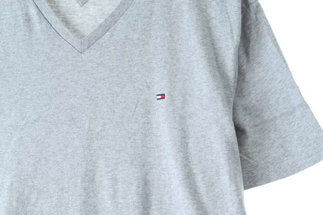 (L-XL) 타미힐피거 반팔 티셔츠 그레이 무지-13B03 상품이미지4