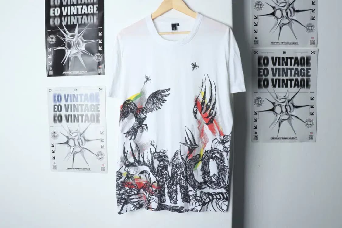 (L-XL) 브랜드빈티지 반팔 티셔츠 알렉산더 맥퀸 한정판-13B68 상품이미지2