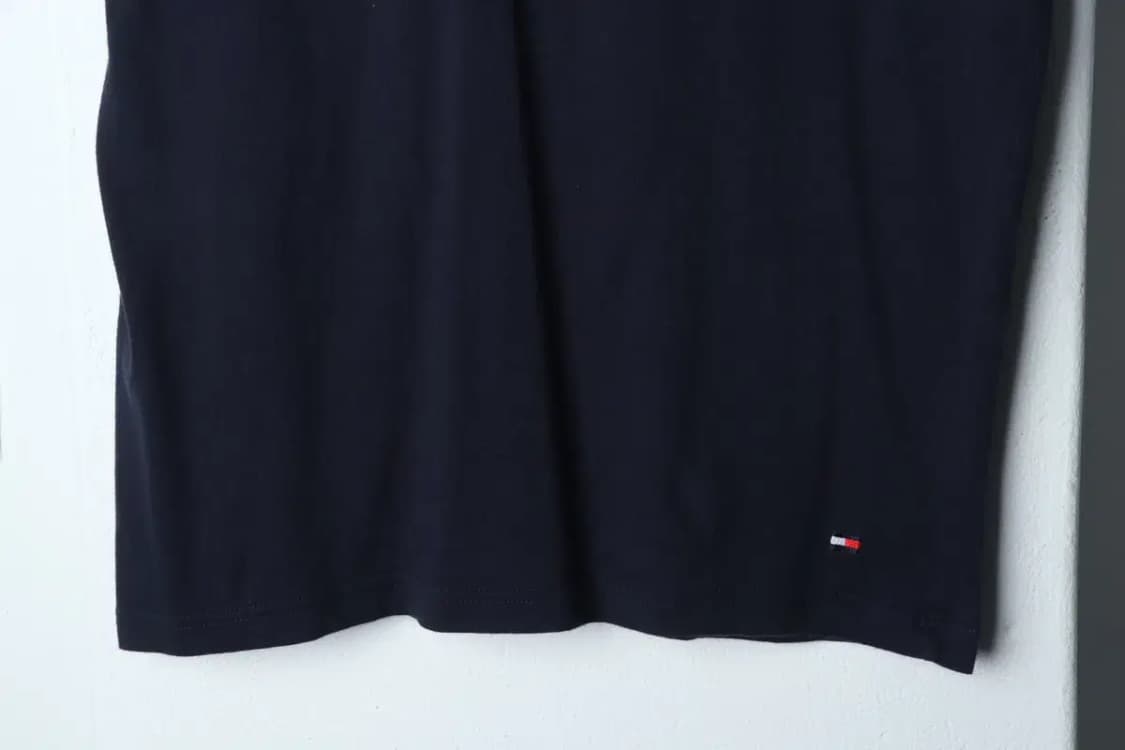 (M-L) 타미힐피거 반팔 티셔츠 브이넥 네이비 기본-13B88 상품이미지4