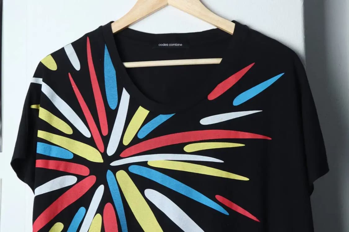 W(F) 코데즈 컴바인 반팔 티셔츠 민소매 패턴 롱-13B8C 상품이미지3