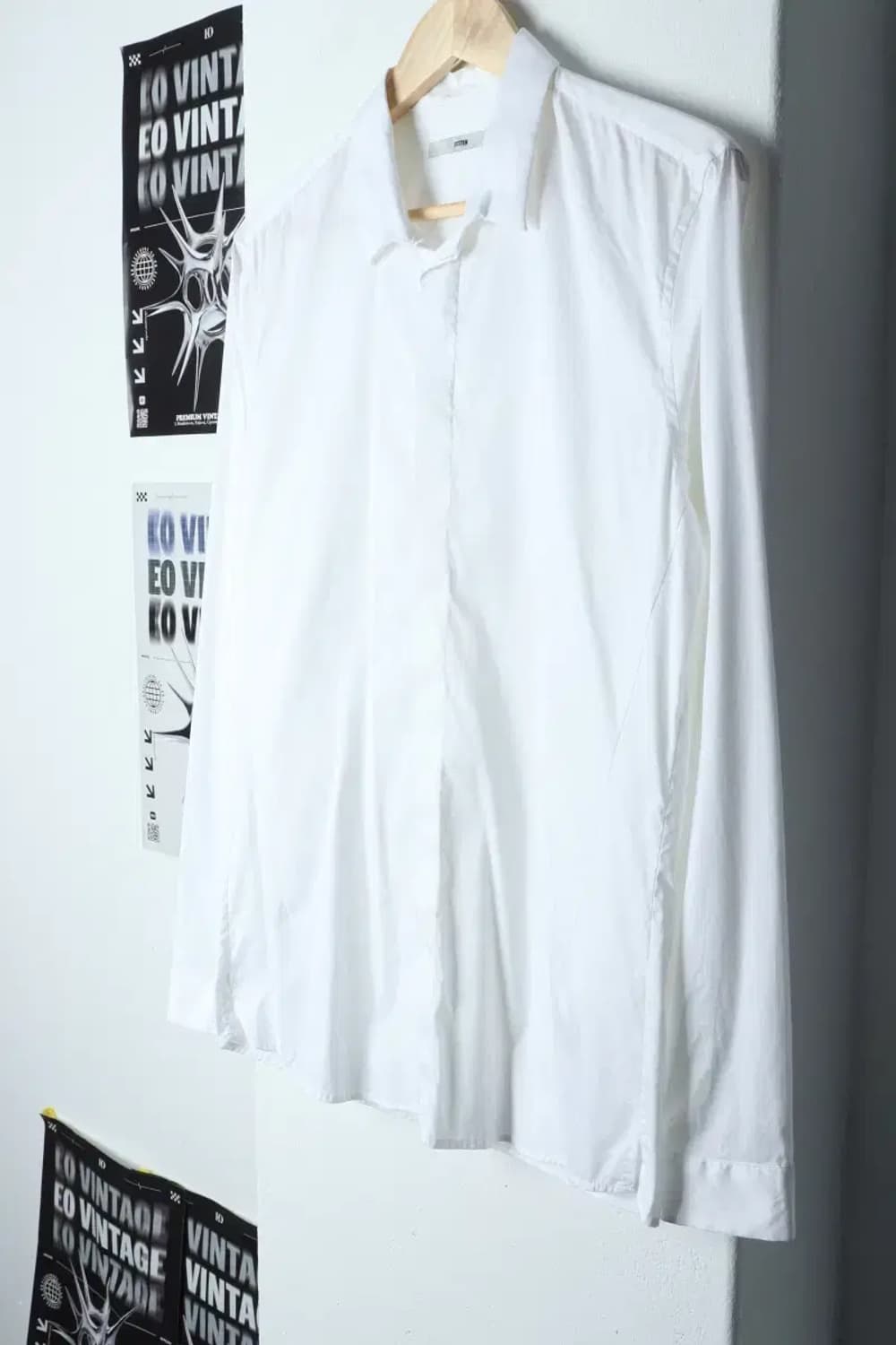 W(XL) 시스템 셔츠 남방 한섬 화이트 무지-13B99 상품이미지1