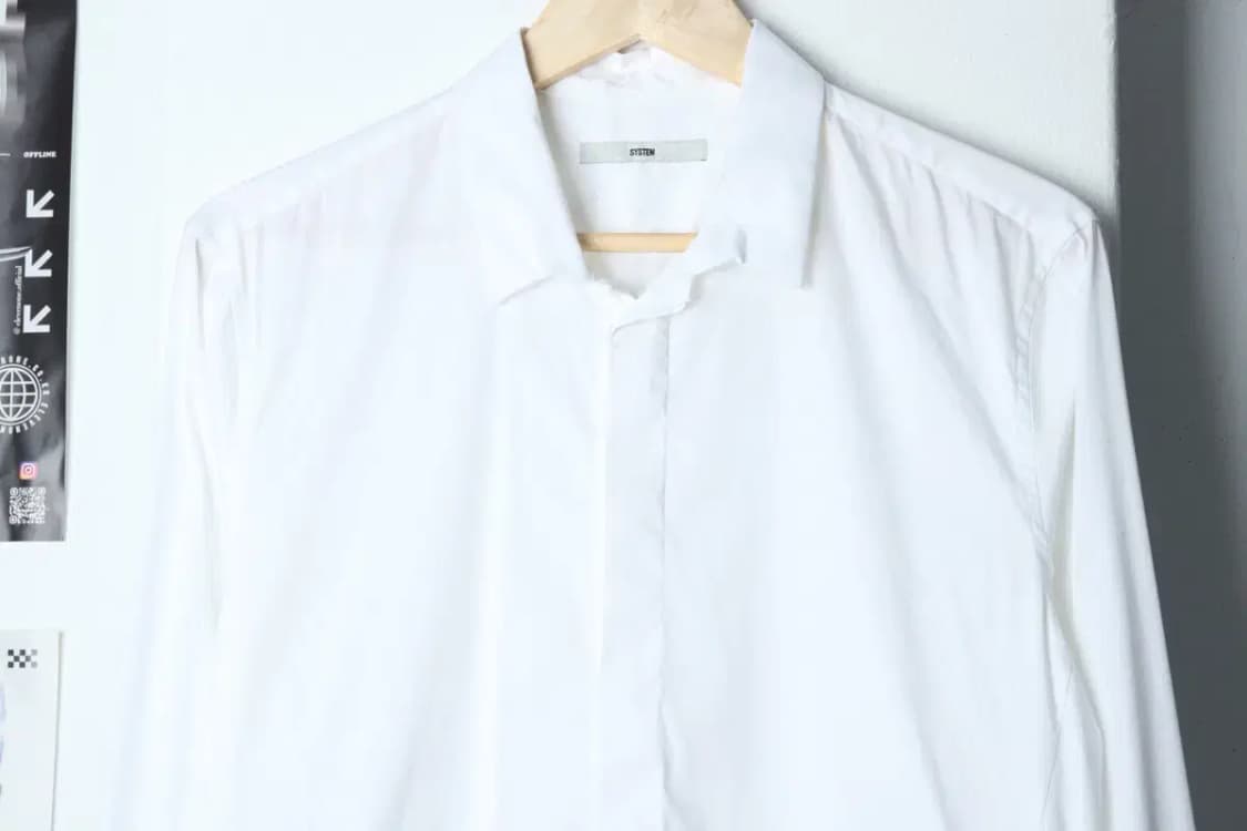 W(XL) 시스템 셔츠 남방 한섬 화이트 무지-13B99 상품이미지3