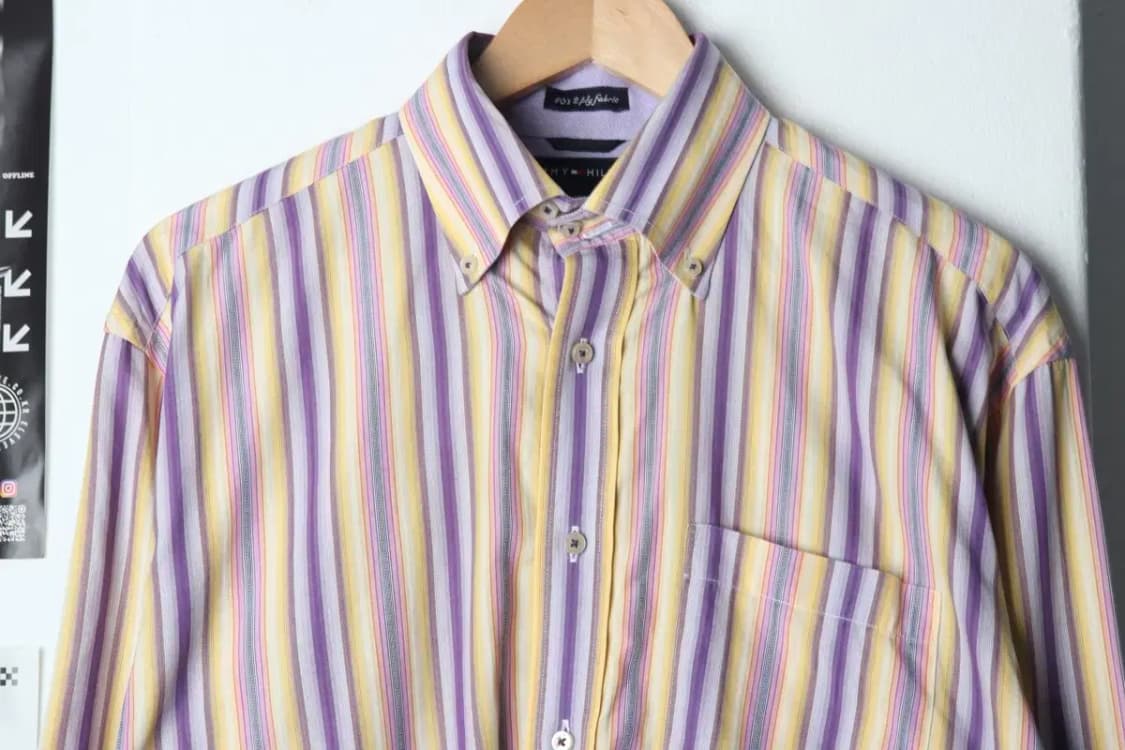 (M-L) 타미힐피거 셔츠 남방 고급원단 올드스쿨-13BAA 상품이미지3