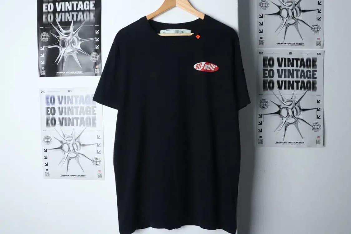 (L-XL) 브랜드빈티지 반팔 티셔츠 오프화이트 블랙-13BED 상품이미지2
