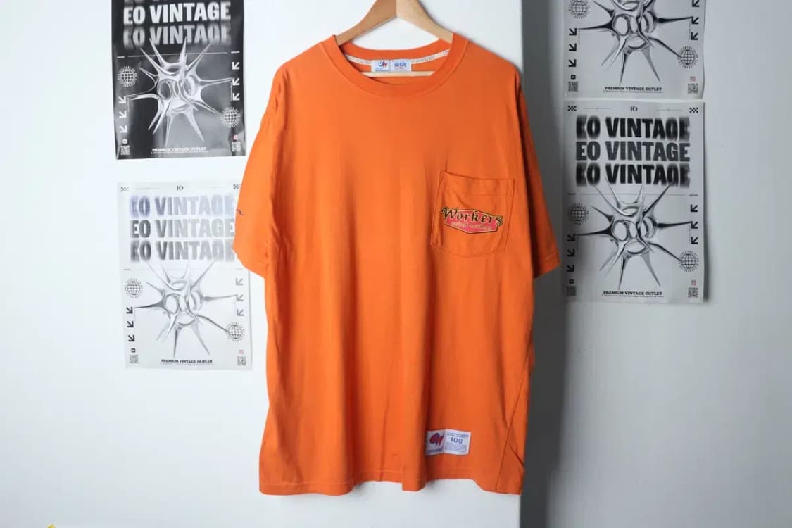 (L-2XL) 브랜드빈티지 반팔 티셔츠 오렌지 박시 올드스쿨-13BF7 상품이미지2