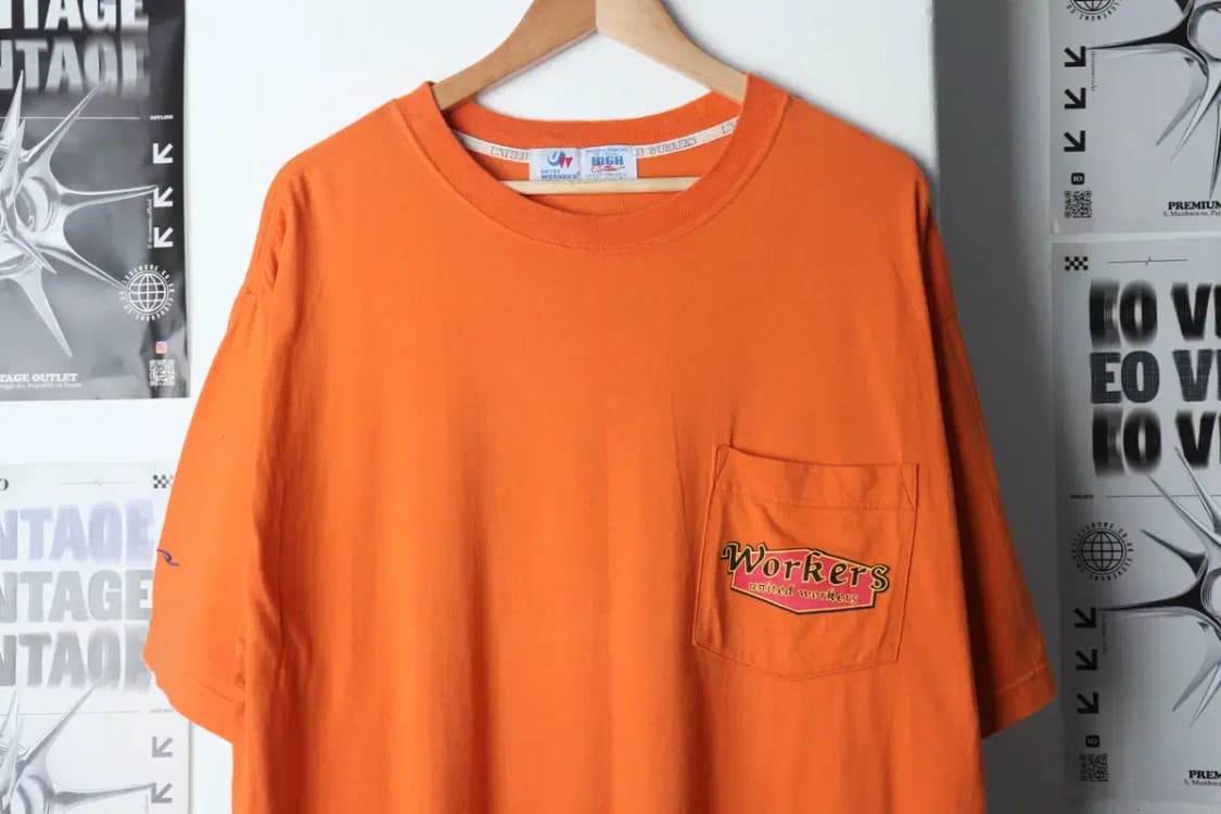 (L-2XL) 브랜드빈티지 반팔 티셔츠 오렌지 박시 올드스쿨-13BF7 상품이미지3