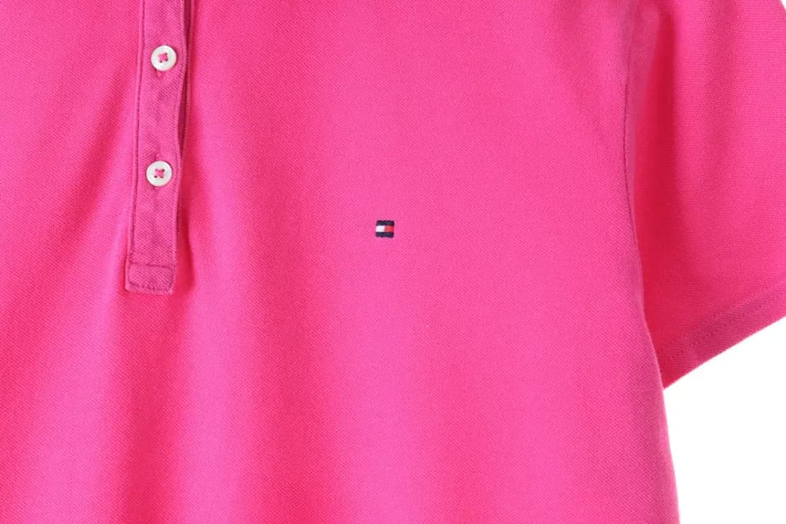 W(XL) 타미힐피거 반팔 카라 티셔츠 핑크 올드스쿨-13C16 상품이미지4