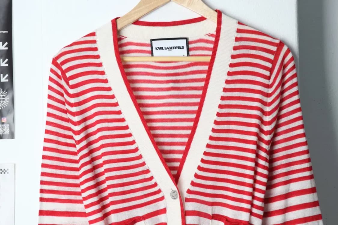 W(S) 칼라거펠트 드레스 원피스 스트라이프 니트 가디건-13DBF 상품이미지2