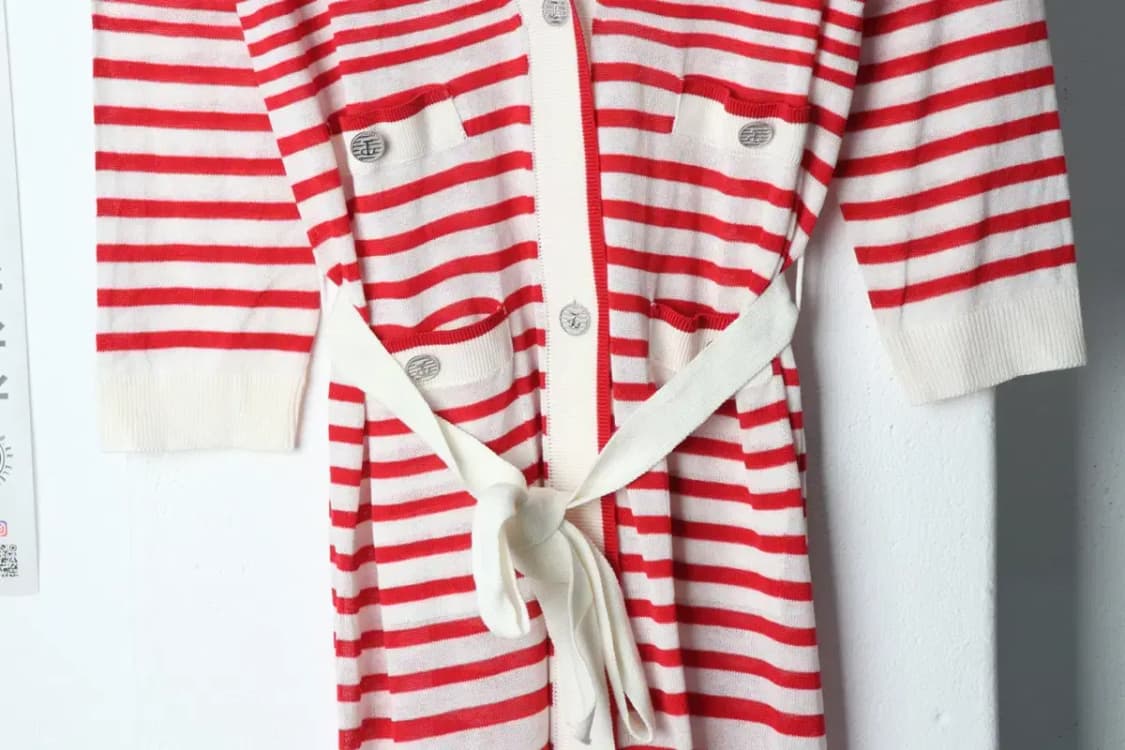 W(S) 칼라거펠트 드레스 원피스 스트라이프 니트 가디건-13DBF 상품이미지3