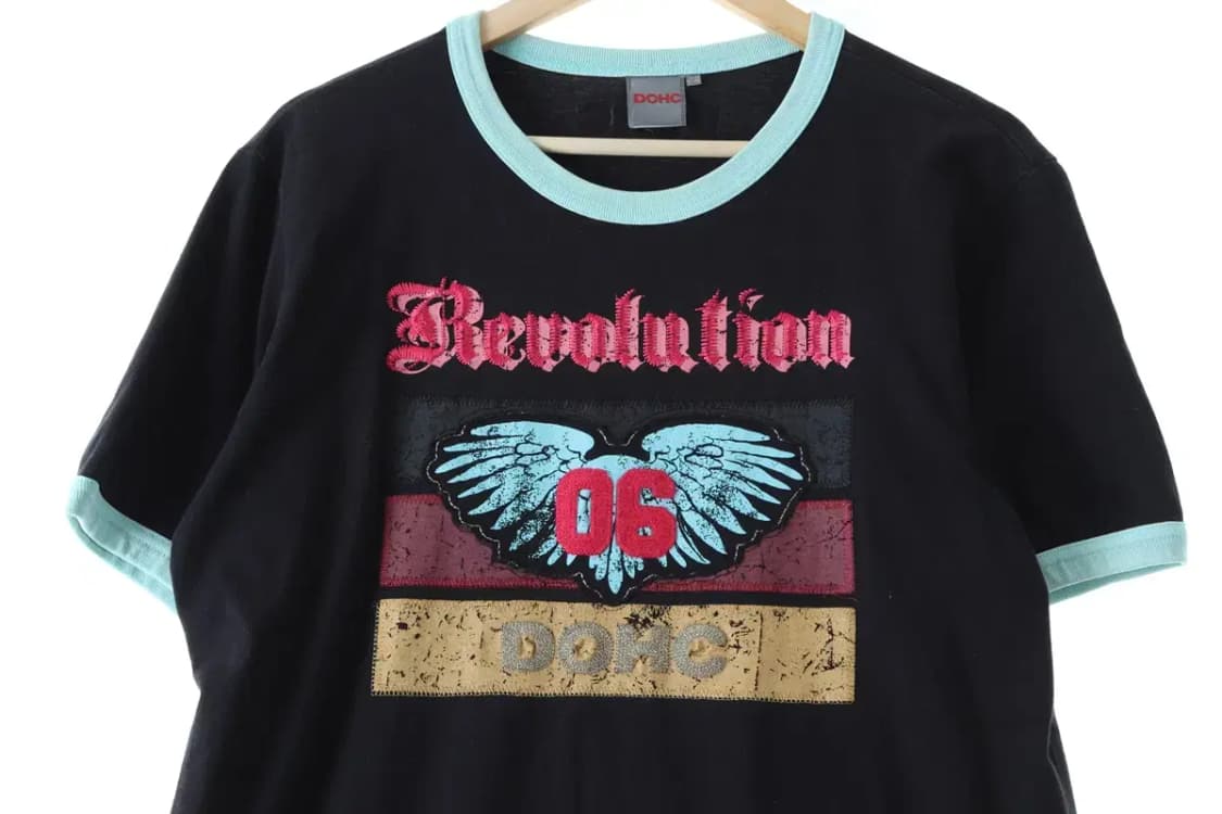 (L) 브랜드빈티지 반팔 티셔츠 자수 키치 락티-13C7A 상품이미지2