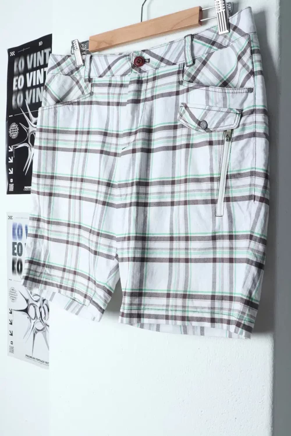 (L-XL) 레노마 반바지 팬츠 체크 면 한정판-1C7A 상품이미지1
