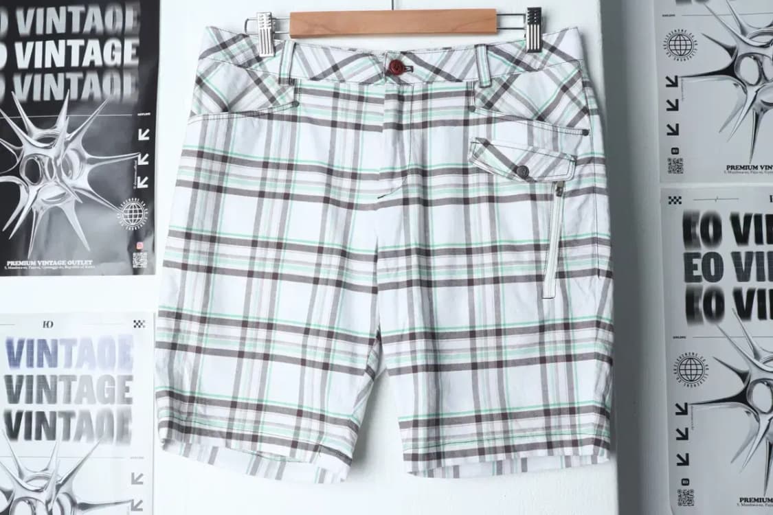 (L-XL) 레노마 반바지 팬츠 체크 면 한정판-1C7A 상품이미지2