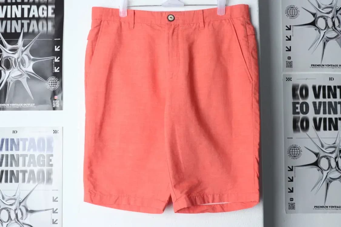 (M) 브랜드빈티지 반바지 팬츠 본 주황 면-1CE5 상품이미지2