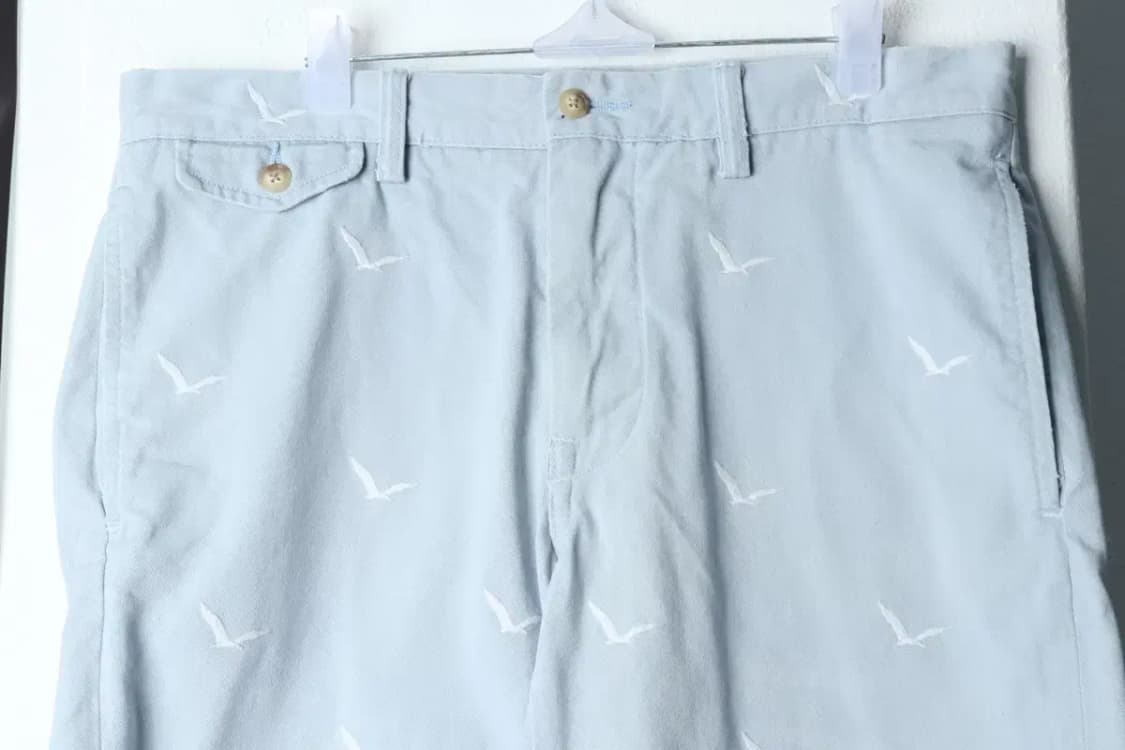 (L-XL) 폴로 랄프로렌 반바지 팬츠 자수패턴 연블루 면-1D49 상품이미지3