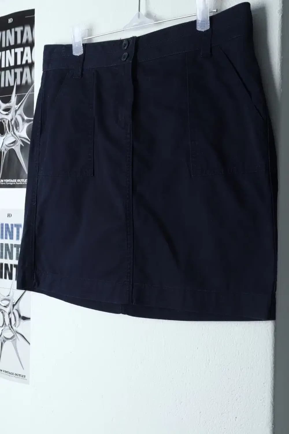 W(L-XL) 타미힐피거 스커트 치마 네이비 면-1DA4 상품이미지1