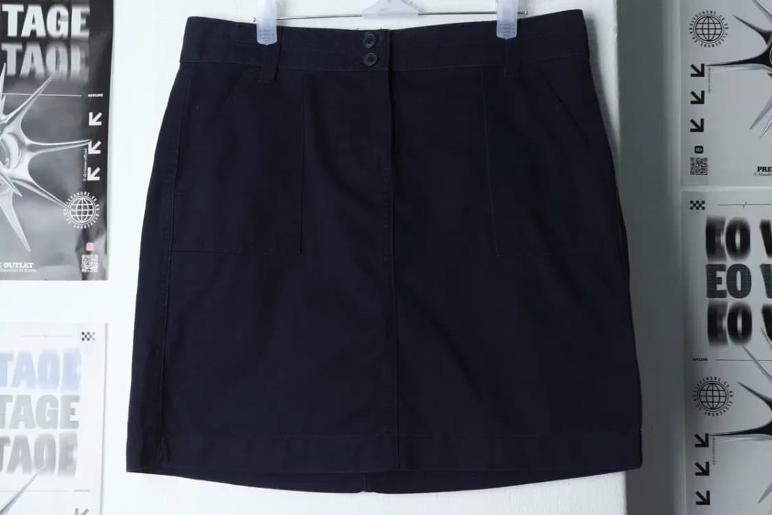 W(L-XL) 타미힐피거 스커트 치마 네이비 면-1DA4 상품이미지2