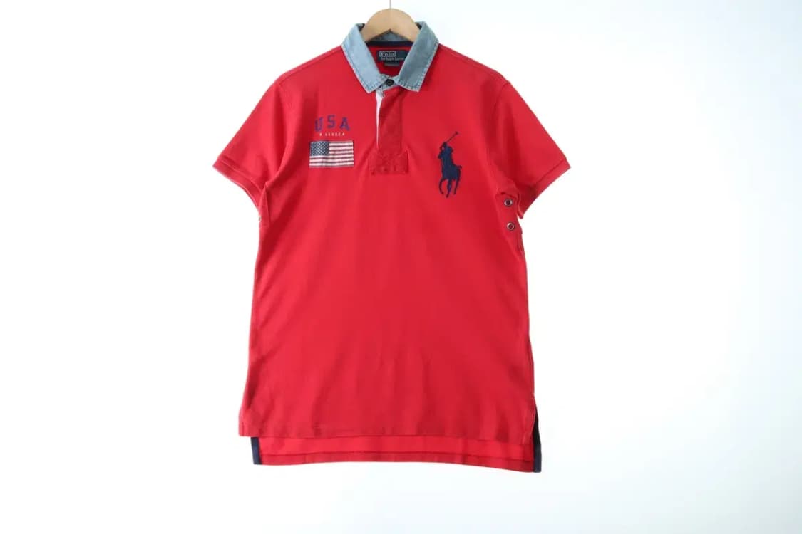 (M-XL) 폴로 랄프로렌 반팔 카라 티셔츠 럭비 성조기-13ECA 상품이미지2