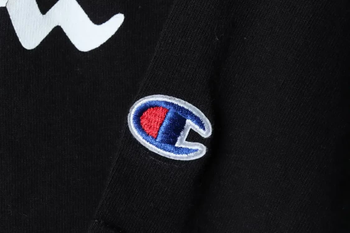 (L-XL) 챔피온 반팔 티셔츠 블랙 로고 올드스쿨-13ED7 상품이미지5