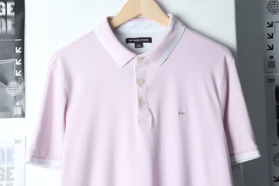 (M) 브랜드빈티지 반팔 카라 티셔츠 마이클코어스 핑크-13F32 상품이미지3