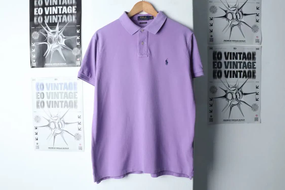 (L-XL) 폴로 랄프로렌 반팔 카라 티셔츠 부분오염 퍼플-13F33 상품이미지2