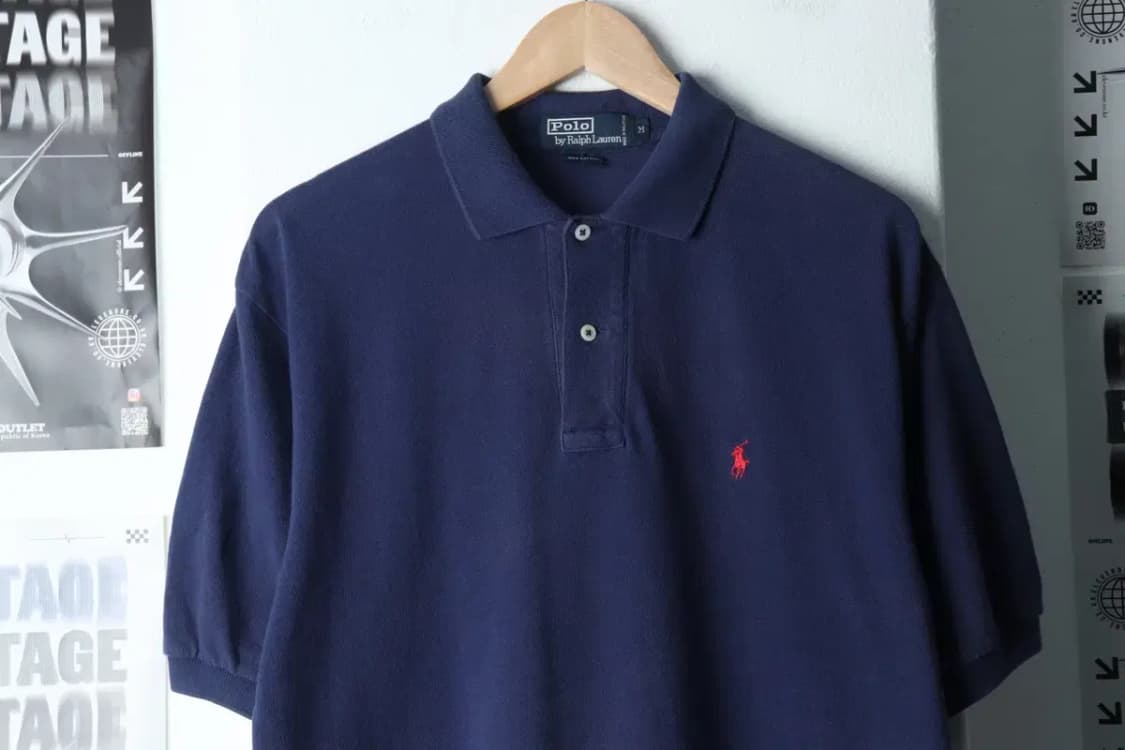 (M-XL) 폴로 랄프로렌 반팔 카라 티셔츠 사용감 네이비-13F3C 상품이미지3