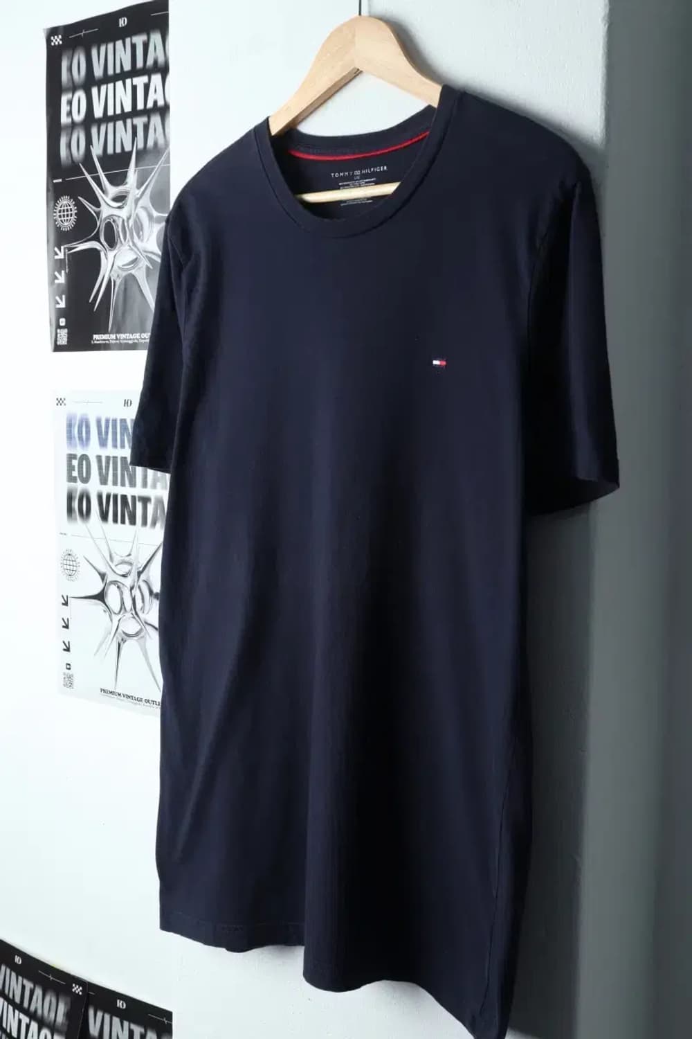 (L-2XL) 타미힐피거 반팔 티셔츠 빅사이즈 사용감 네이비-13F47 상품이미지1