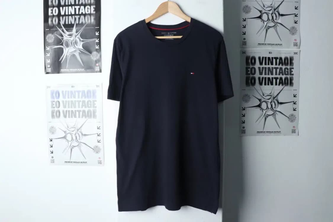 (L-2XL) 타미힐피거 반팔 티셔츠 빅사이즈 사용감 네이비-13F47 상품이미지2