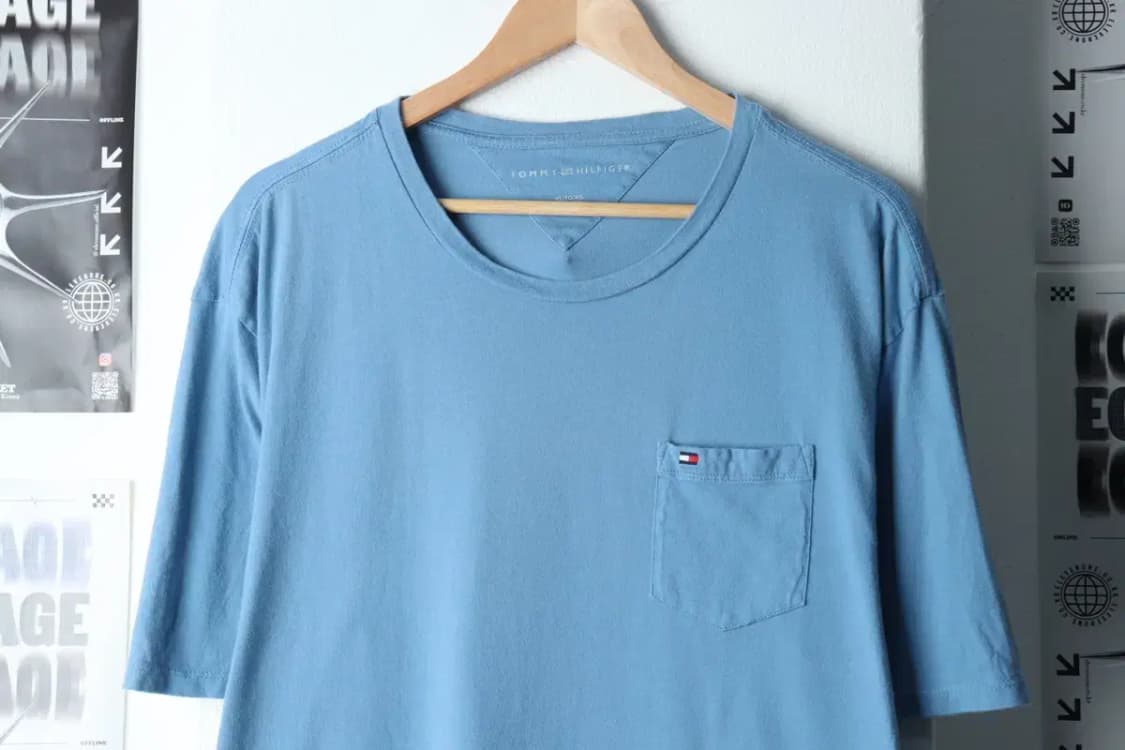 (XL-2XL) 타미힐피거 반팔 티셔츠 빅사이즈 연블루-13F4C 상품이미지3