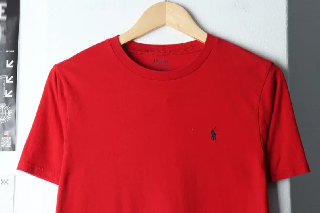(L-XL) 폴로 랄프로렌 반팔 티셔츠 부분얼룩 레드 포니-13F54 상품이미지3