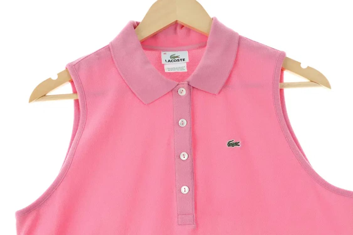 W(L-XL) 라코스테 반팔 카라 티셔츠 민소매 핑크-13FDA 상품이미지2