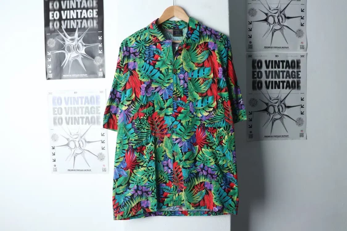 (L-2XL) 브랜드빈티지 반팔셔츠 남방 그린 하와이안-141D2 상품이미지2