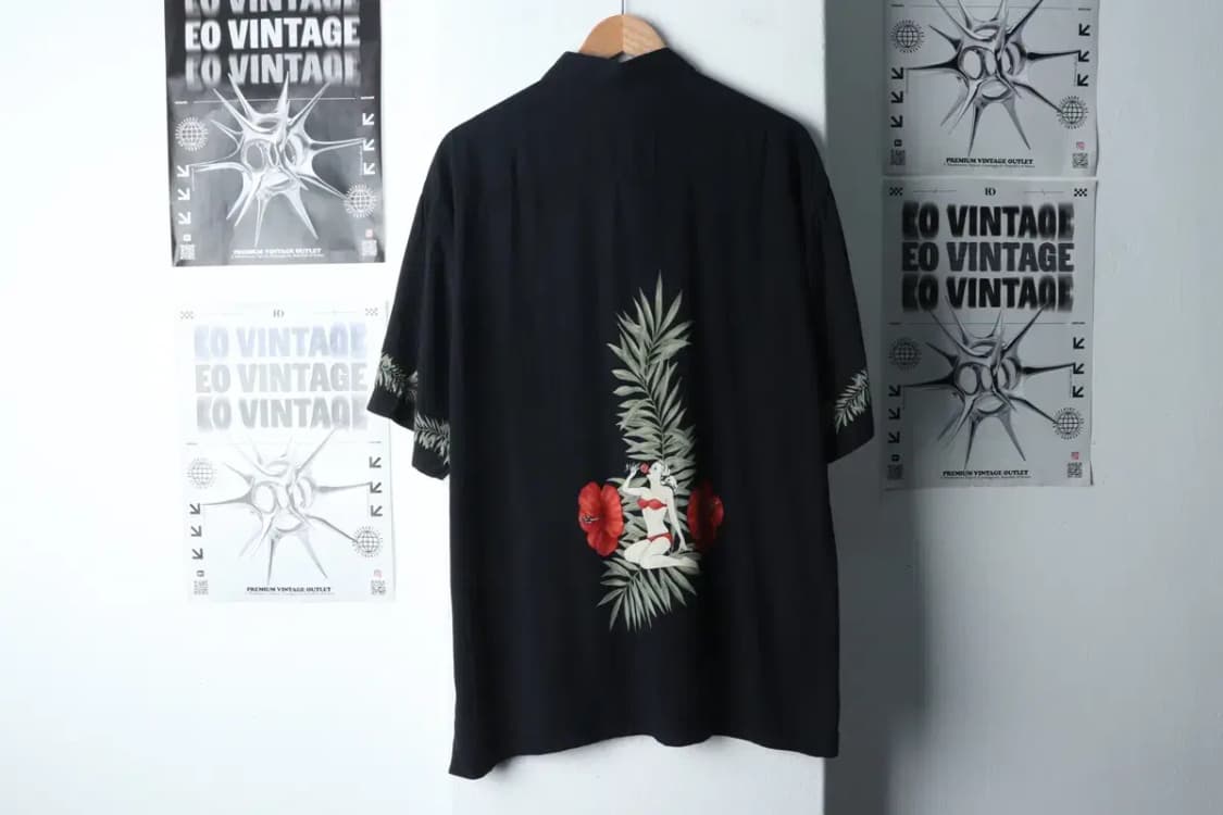 (M-2XL) 브랜드빈티지 반팔셔츠 남방 블랙 하와이안-141D5 상품이미지6