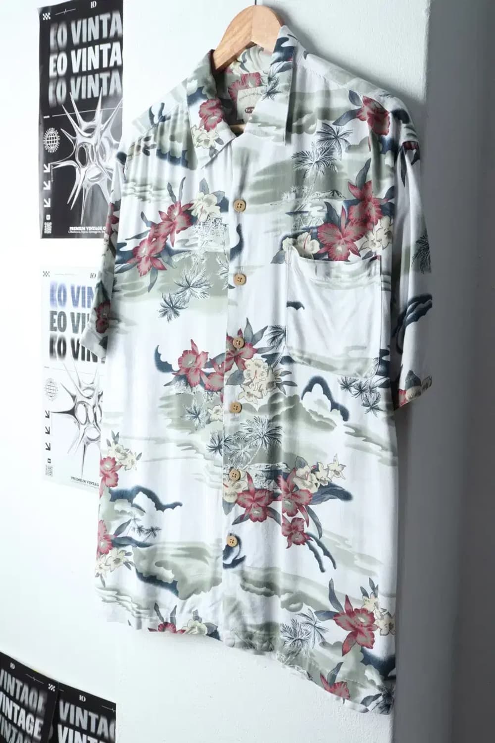 (M-2XL) 브랜드빈티지 반팔셔츠 남방 화이트 하와이안-141E1 상품이미지1