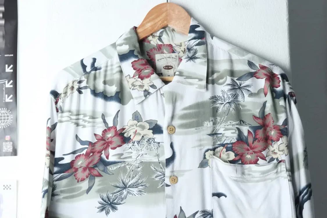 (M-2XL) 브랜드빈티지 반팔셔츠 남방 화이트 하와이안-141E1 상품이미지3