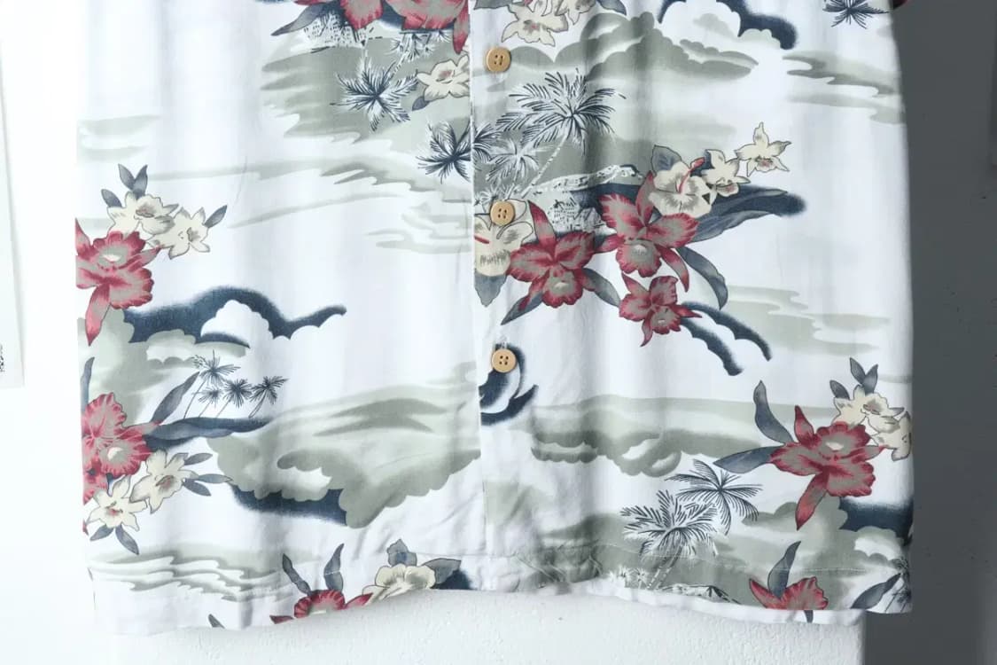 (M-2XL) 브랜드빈티지 반팔셔츠 남방 화이트 하와이안-141E1 상품이미지4