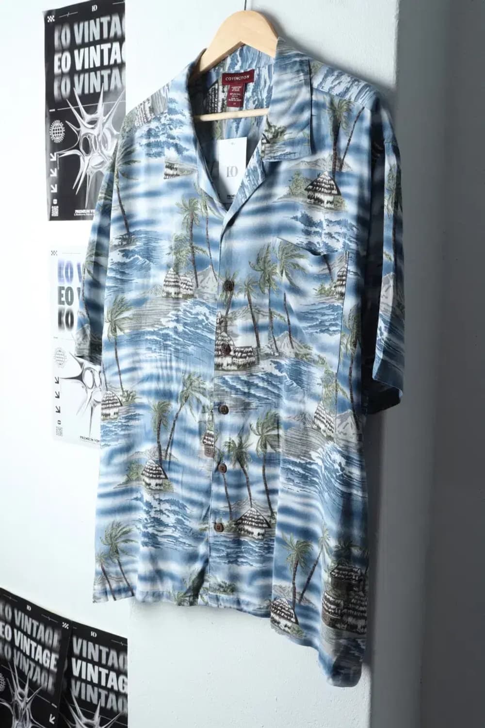(2XL-3XL) 브랜드빈티지 반팔셔츠 남방 빅사이즈 블루-141E2 상품이미지1